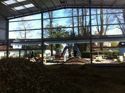 Inside the sports hall at Claremont